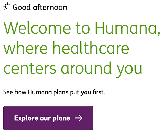 Healthcare branding example - Humana